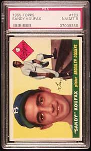 1955 Topps Sandy Koufax rookie card