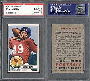 Landry's 1951 Bowman #20 rookie card