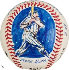 1995 Babe Ruth Original Baseball Artwork by LeRoy Neiman