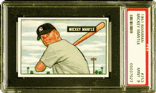 By far the most valuable post-war rookie card is the 1951 Bowman Mickey Mantle #253, currently valued at $55,000.