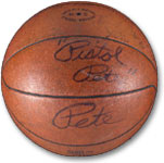 The ball Pete Maravich used to break Robertson's NCAA career scoring record brought $36,094.