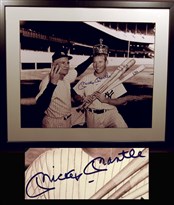 Mickey Mantle - 1956 Triple Crown Winner - Autographed 16