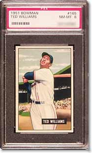 A 1951 Bowman Ted Williams sold for a solid $3,520