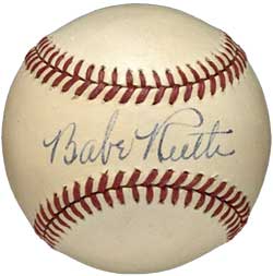 Babe Ruth signed baseball.