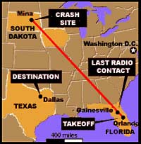 The Learjet carrying Stewart and five others never arrived in Houston,instead continuing another 1,400 miles before crashing.on autopilot