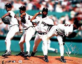 PSA/DNA authenticated photo signed by the MVP pitcher Martinez.