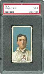This rare T206 Eddie Plank in PSA 3 VG sold for $12,326.