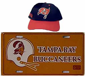 Tampa Bay Bucs memorabilia with new (top)and old logos