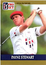 An example of a Payne Stewart collectible trading card.