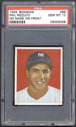 This Gem Mint Phil Rizzuto 1949 Bowman fetched $4,255 at auction