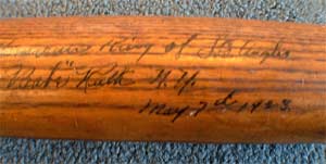 Ruth's inscription to Orsatti: ''To the Boy Home Run King of Los Angeles, 'Babe' Ruth, N.Y. May 7th, 1923.''