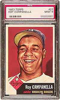 SportsCards Plus sold a 1953 Topps #27 Roy Campanella in PSA MINT 9 condition for $4,830.