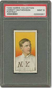 T206 Christy Mathewson Graded PSA 9 from the Harris Collection.