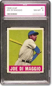 1948 Leaf Joe DiMaggio card.