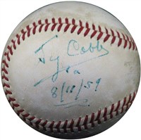 Ty Cobb Signed Baseball