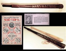 Honus Wagner Bat and 1901 Pittsburgh Pirates Program