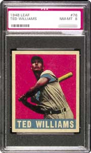 The 1948 Leaf Williams is tough to find in PSA 8 or higher