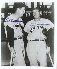 Williams ended the 1941 season with a .406 batting average; DiMaggio with a 56-game hitting streak