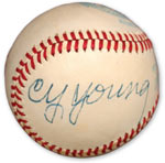 Cy Young single signed baseball - sold for $18,520