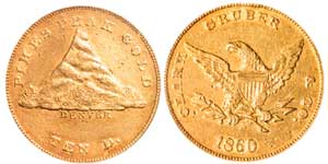 1860 Clark, Gruber & Co. $10 gold PCGS EF-40