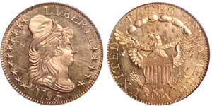 This spectacular 1795 Heraldic Eagle $5 (PCGS MS64) realized $241,500 in the B&M Rarities Sale.