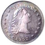 1795 Flowing Hair Silver Dollar AU-58 (PCGS). Sold for $31,050.