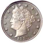 1883 No CENTS Liberty Head Nickel, Proof-65 (PCGS)