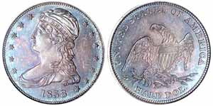 1838 Reeded Edge Half Dollar (PCGS PR66) - sold for $97,750