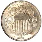 1866 Shield Nickel Mint State