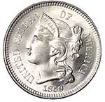 1869 Three Cent Nickel