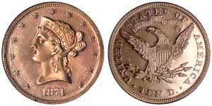 1874 Liberty Eagle Proof-65 (PCGS).