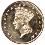 1875 Gold Dollar MS64 (PCGS)
