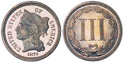 Three cent nickels receive active bidding