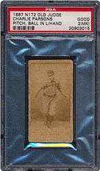 1887 N172 Old Judge Charlie Parsons (Pitch, Ball in Left Hand, Away From Body, Right Knee Bent)