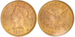 Finest known 1900 $10 Liberty PCGS MS66