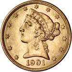 $5 Liberty coins are still hot despite falling gold prices.