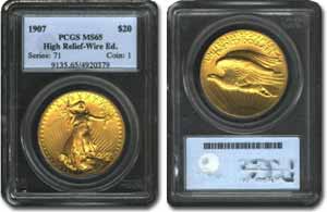 MCMVII $20 High Relief (PCGS MS65)