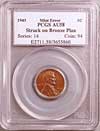 PCGS has just certified this choice AU58 1943 Copper Cent.