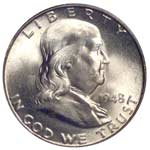 The first Franklin halves were minted in 1948, over 150 years after the great statesman's death