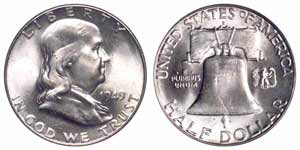 The 1949-S is the key to the Franklin half series