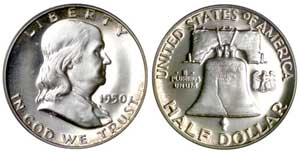 1950 Franklin Half Dollar PCGS PR66 Cameo available for sale in Bowers Rarities Sale