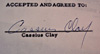 1963 Cassius Clay Signed Contract Closeup