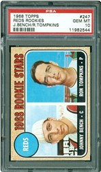 1968 Topps Reds Rookies #247 (Johnny Bench/Ron Tompkins)