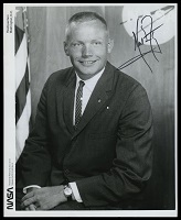 Neil Armstrong Signed B&W Photo