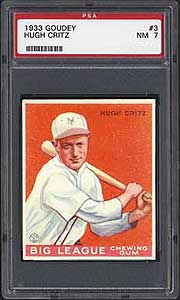 1933 Goudey Hugh Critz #3, PSA NM 7