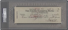 Babe Ruth Signed Check
