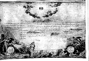 Certificate signed by Washington