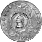1824 Half Dollar counterstamped.