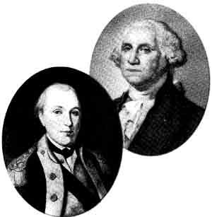 Generals Lafayette and Washington.