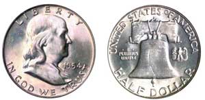 1954-D Franklin Half PCGS MS66FBL sold for $2,760